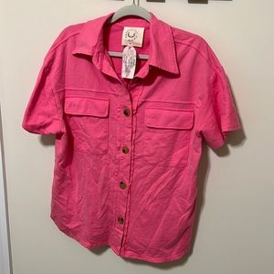Fantastic Fawn Women’s Button-Down Cotton Shirt / Size M / Brand NWT / Pink